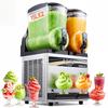 Commercial Frozen Drink Maker, 15Lx2 Double Tank Slushy Machine, 120 Cups Stainless Steel Margarita Smoothie Frozen Drink Machine