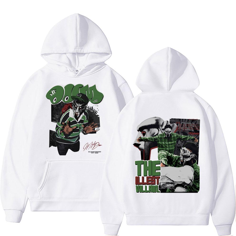 Madvillainy Men's The Illest Villains Dupla Face Hoodie  Classic Simple Oversized Hip Hop Moletons Rapper MF Doom Moda Masculina