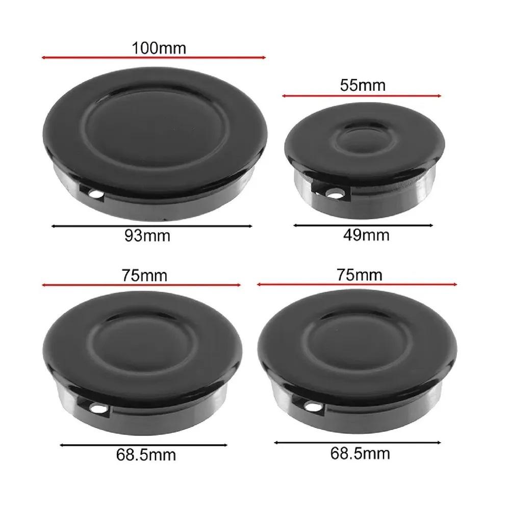 Universal Cooker Hat Set, Oven Gas Stovetop Flame Cap Set Cover, Fits Most Stove Knobs, Cover Kit, Quality Metal Stove Knobs 4pc