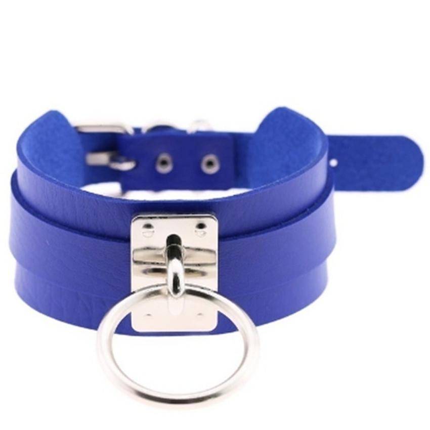 Cool Oversized Choker Fetish Argintiu/Aur O Metal Punk Stil Retro Guler din piele Bondage Sub BDSM Harness Colier