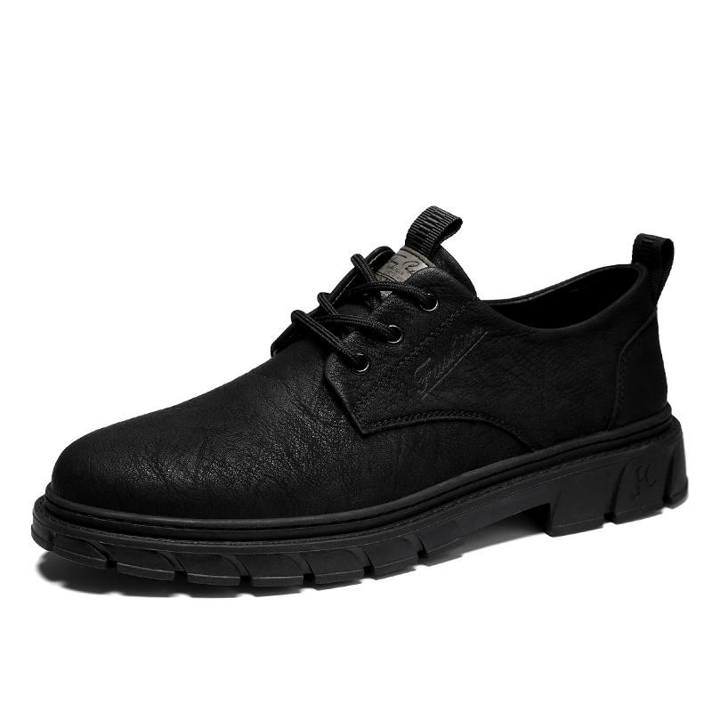 British Style Men's Genuine Leather Shoes Thick Soled Men's Oxford Shoe Fashion Men's Casual Shoes Lace Up Men's Business Shoes