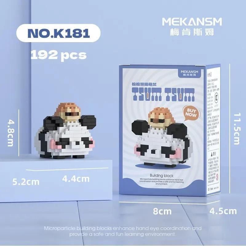 New cartoon building blocks cute pandas flowers, menglan dolls puzzle building blocks Table ornaments boys girls birthday gifts