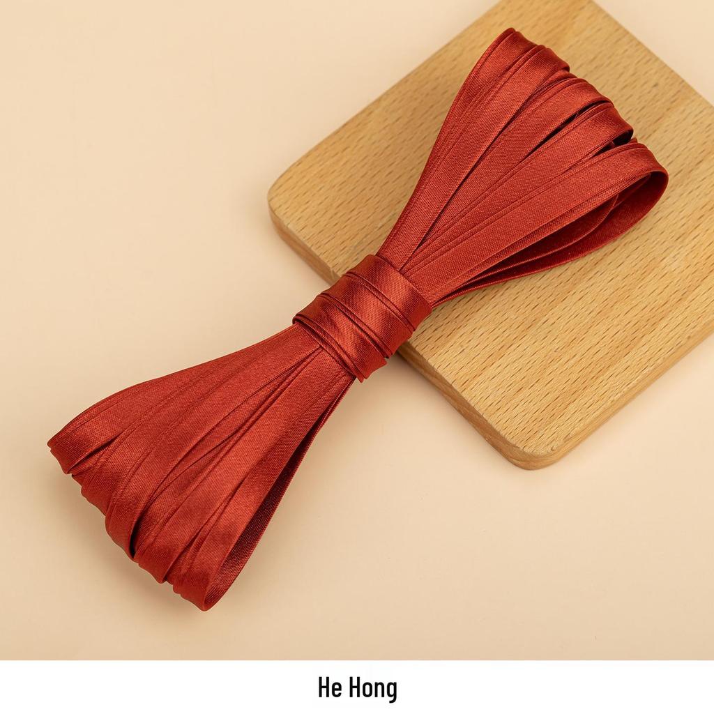 Hengmeihe Satin Cheongsam Paspelband - 0,6 cm Bügelfreie Saumeinfassung für Bekleidungszubehör