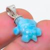 Natural Larimar Gemstone Handmade 925 Sterling Silver Jewelry Pendant 1.14" p2S45