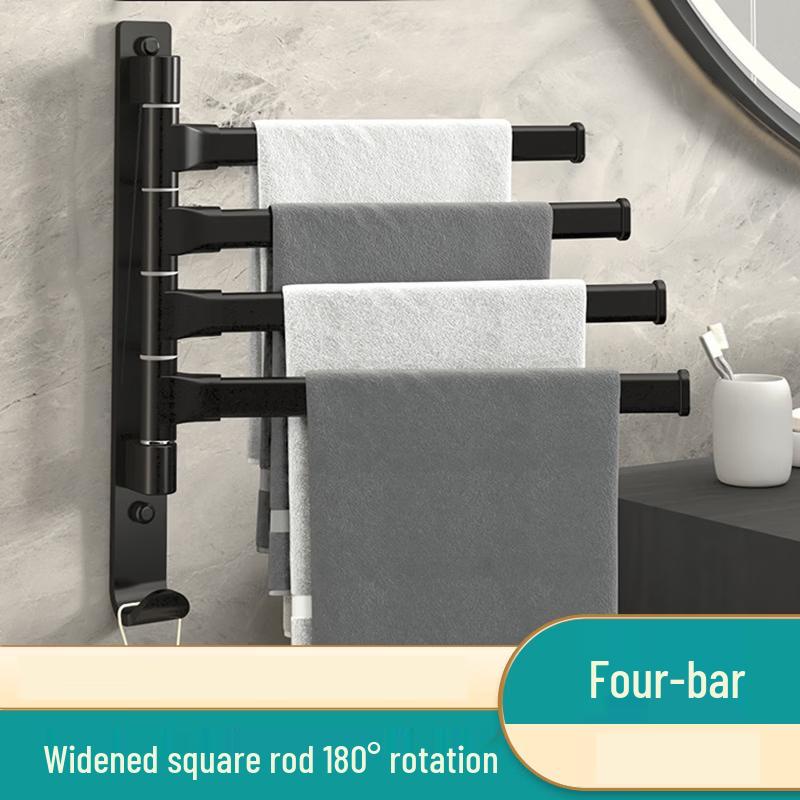 Foldable Rotating Bathroom Towel Rack