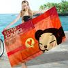 Animation Series P-Pucca Microfiber Printed Beach Towel Mountain Climbing Yoga Beach Swimming Running Absorbent Soft Towel