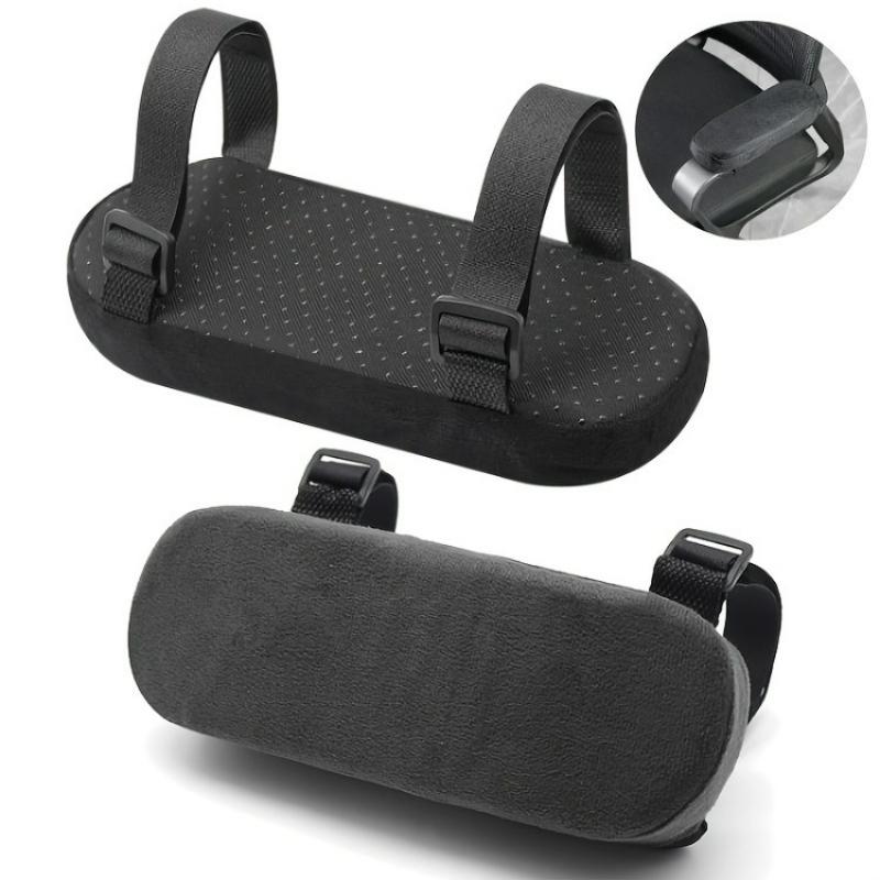 2 шт. Подушки для подлокотников офисного кресла - Эргономичные подушки для локтей с дышащим перфорированным дизайном, регулируемыми ремнями и мягкой набивкой