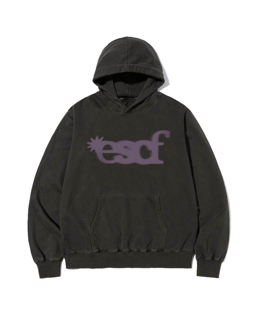 Spread Typography Logo Print Pigment Hoodie Charcoal
