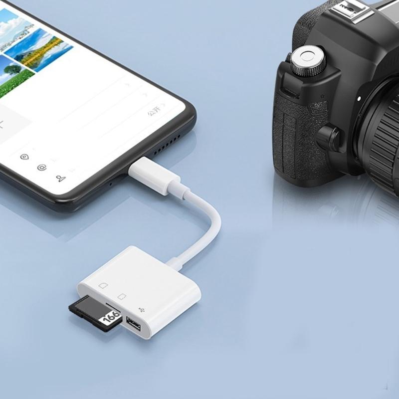Various Port USB C Card Reader TF Slots Fast Speed Transmission Travel Friendly Build for Photographers Professionals