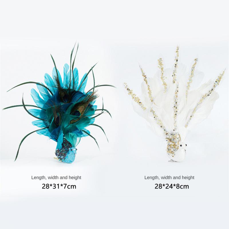 

Павлин подвесной 2-цветный, яркий, хорошо сделанный, прочный и долговечный, реалистичные украшения, аксессуары, Рождество