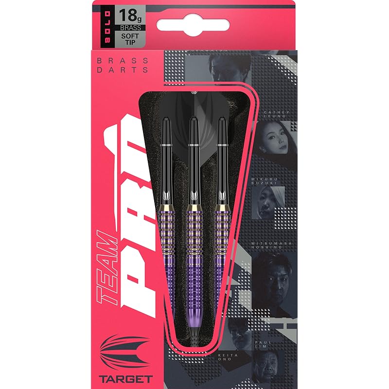 TEAM PRO Series KEITA ONO BRASS 18G 2BA Brass Darts Set (with Dedicated Case)