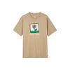 Men's Solid Color T-Shirt with Small Floral Print In Khaki