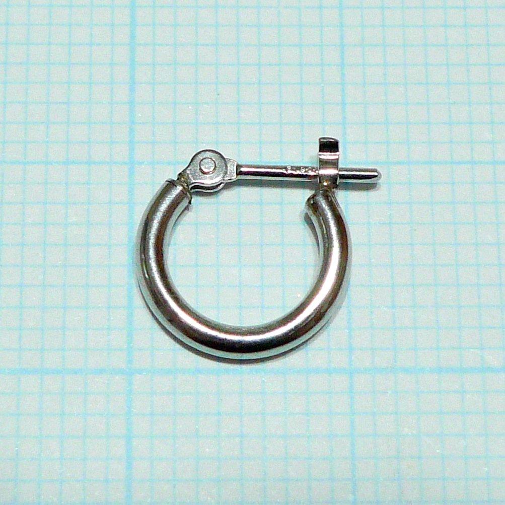 Platinum Pt900 Hoop Earrings x 10mm for both ears 1 pair Hoop Earrings for both 1.5mm Women's (1.5x10mm ears)