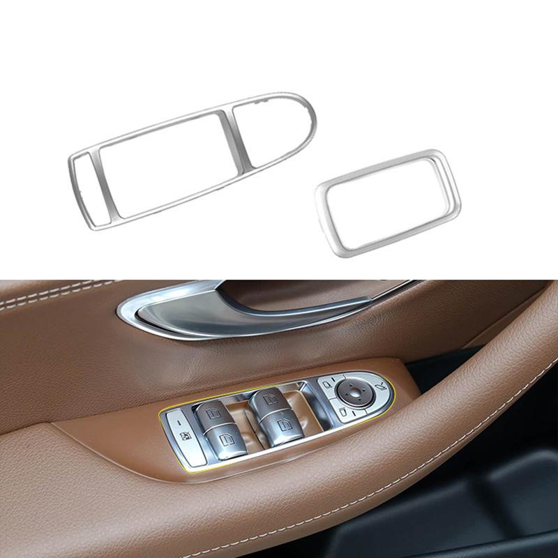 For Mercedes Benz S-Class W222 Lift Switch Panel Electroplating Strip S400 Window Adjustment Panel Silver Decorative Frame