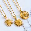 Sun Pendant Necklace, New Light Luxury Retro High-end Necklace Gift.