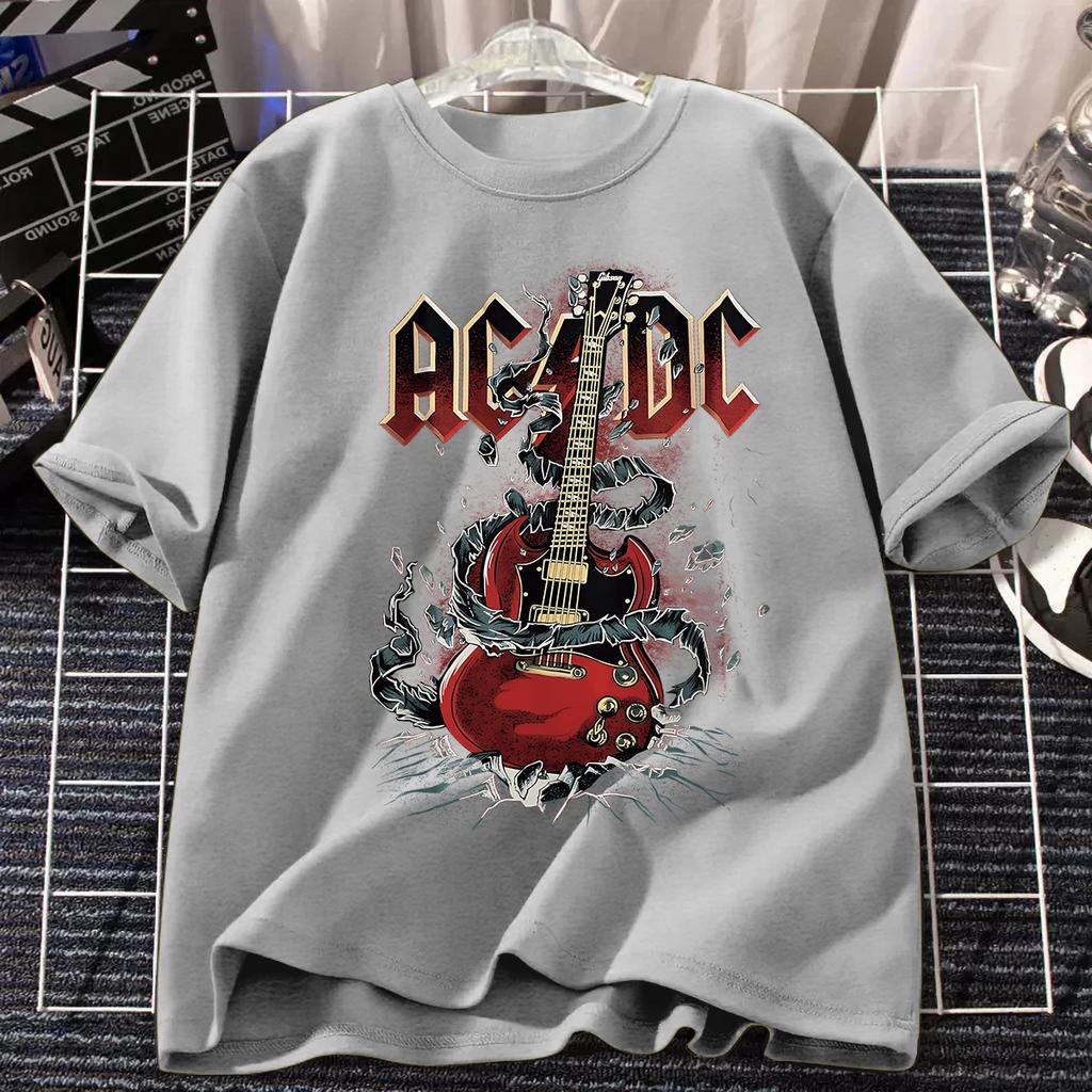AC/DC Band T Shirt Men Women Tees Retro Tops Hip Hop Streetwear Harajuku Short Sleeve Brands T Shirt Men's Clothing