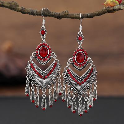 Retro Court Crystal Long Fringed Earrings Femininity Versatile Personality Earrings Fashion Earrings