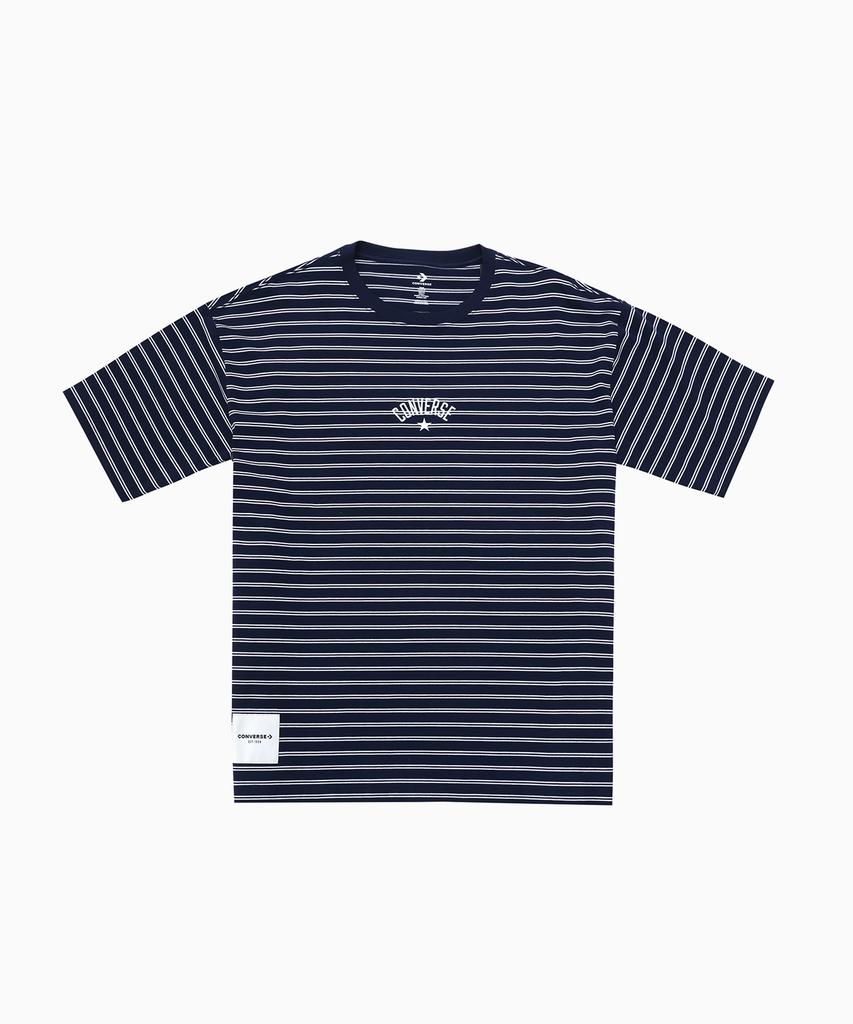 Keonbeoseu Striped Logo Loose Fit T-Shirt Obsidian Ucj690-695