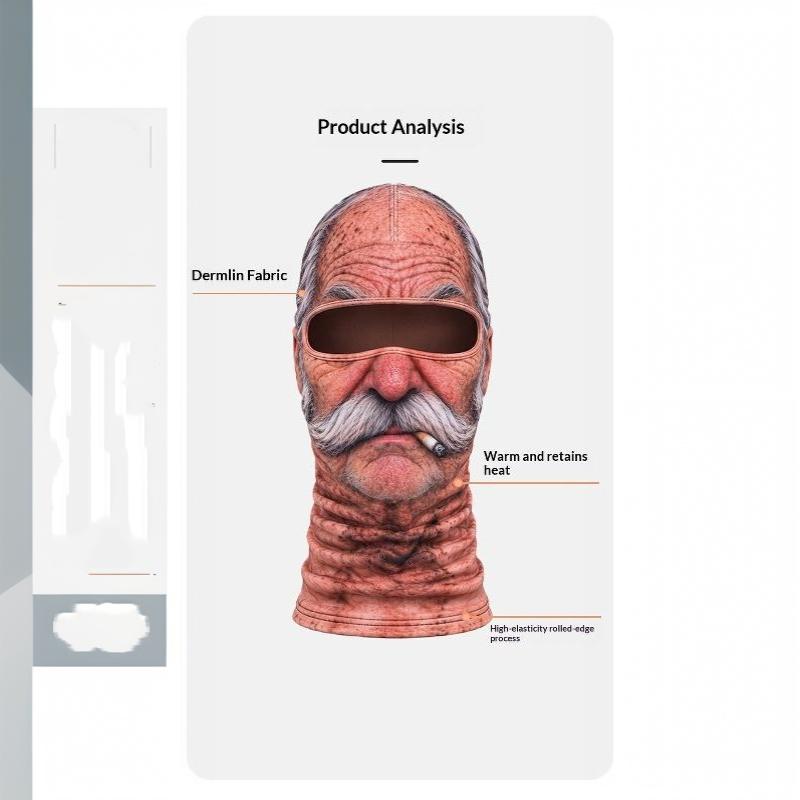 Funny Realistic Face Ski Mask,Old Man Ski Mask Funny Realistic Face ,Novelty Winter Face Cover For Skiing Parties
