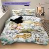 Safari Animals Adventure Print 3Pcs Bedding Setduvet Cover With 2 Bedropillowcase Home Birthday Gift