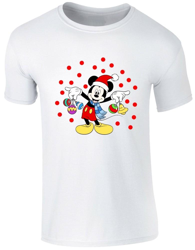 Mickey Mouse Merry Christmas TShirt Vintage Mouse Juggling Xmas Gift Unisex Top
