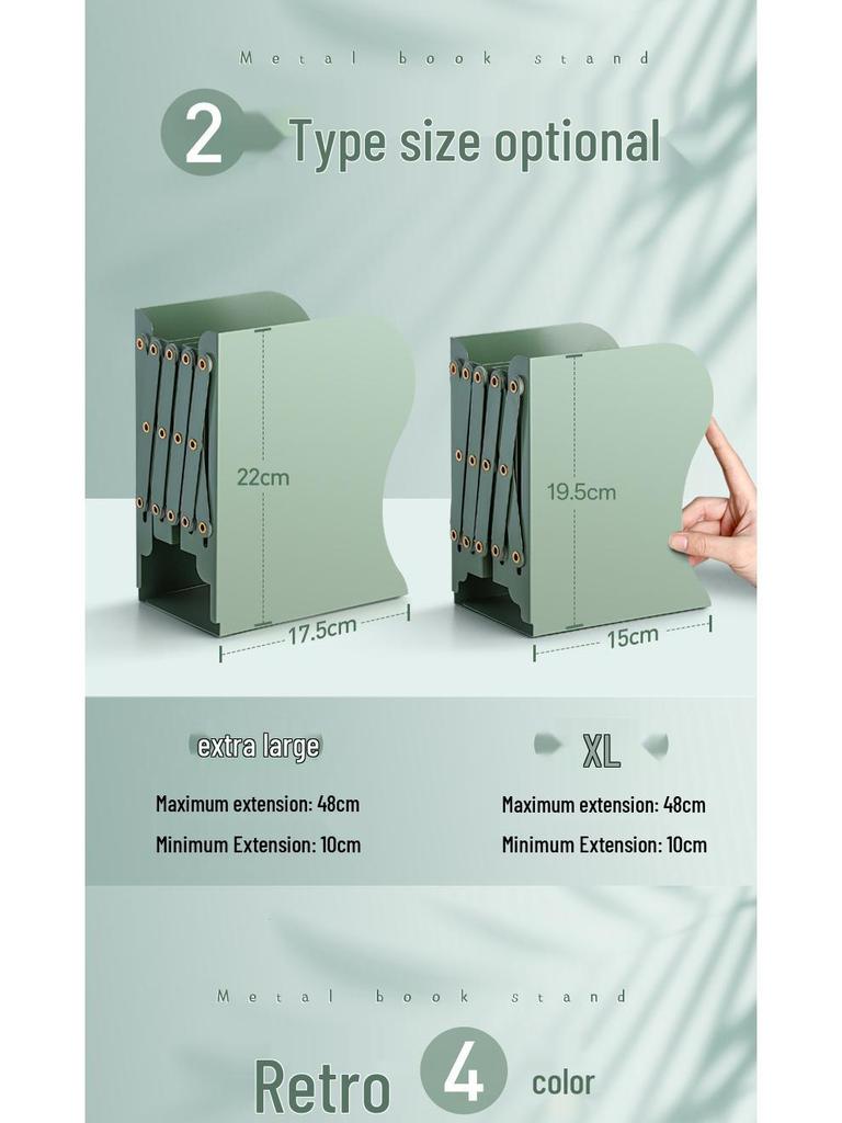 Retractable Desktop Bookend with Pen Holder and Integrated Book Storage Clip  