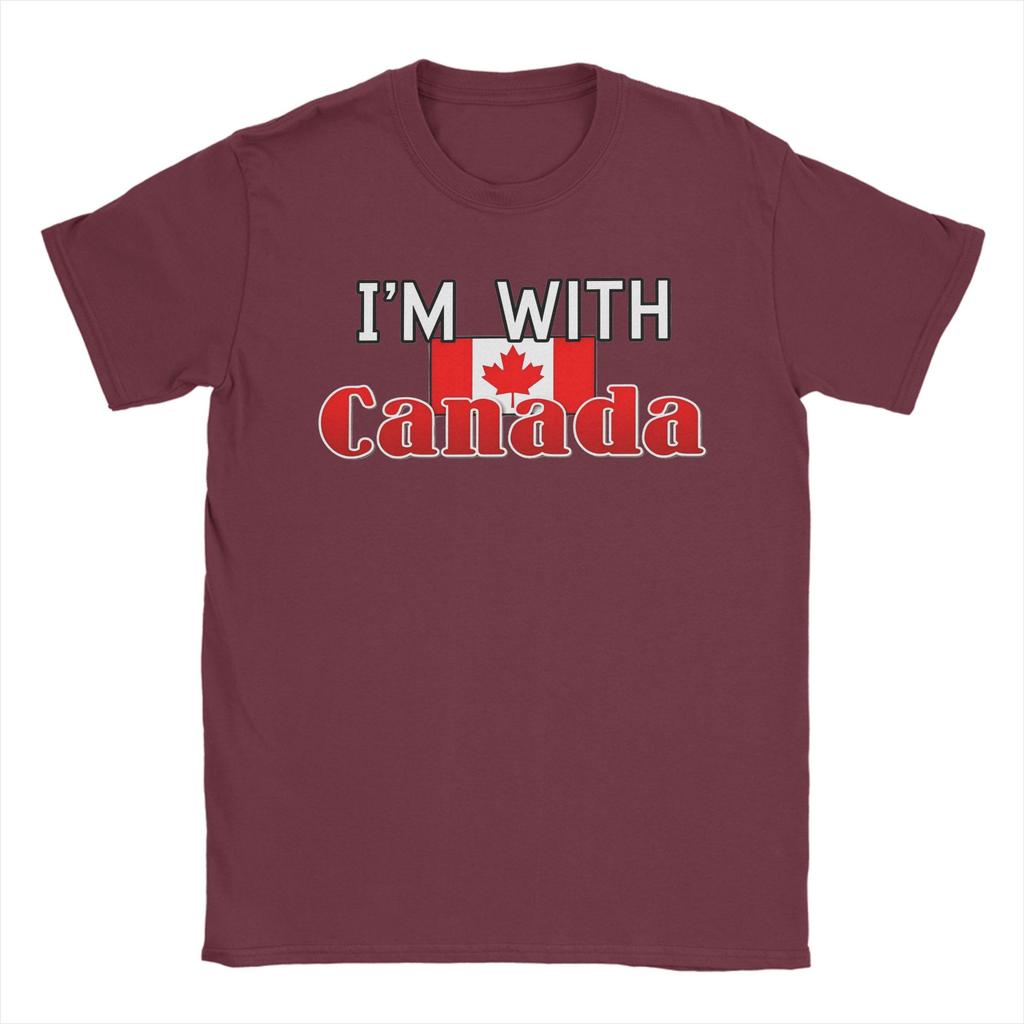 Fashion I'm With Canada T-Shirt Men's Cotton Short Sleeve O-neck Summer Clothing