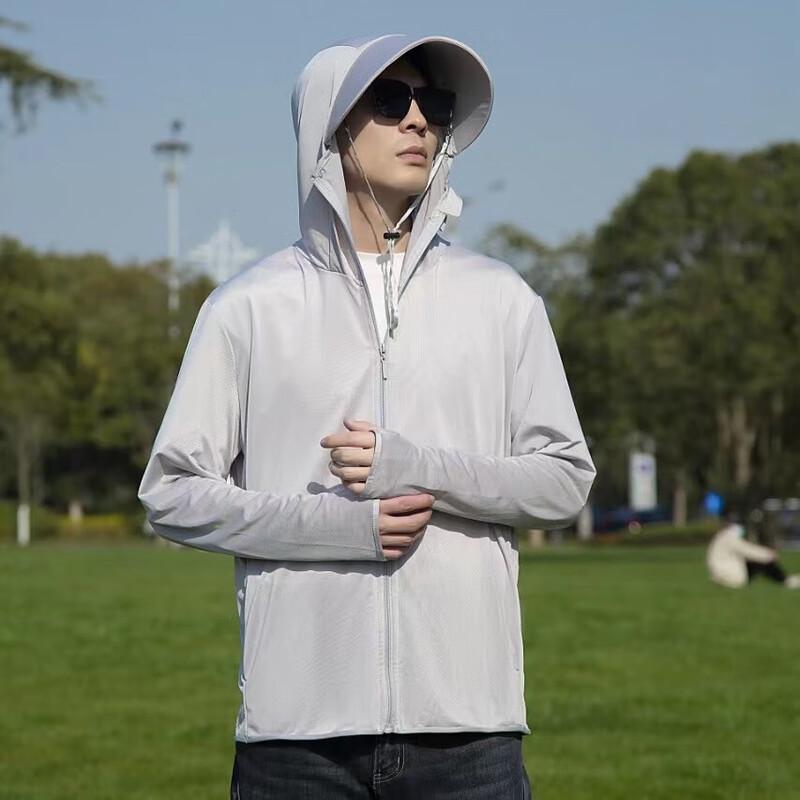 Unisex Ice Silk UV Protection Jacket with Detachable Brim XL