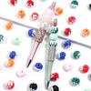 10Pcs Acrylic M Bean Round Beads Candy Color Hand Painted Loose Bead for DIY Jewelry Beaded  Phone Bag Charm Accessories