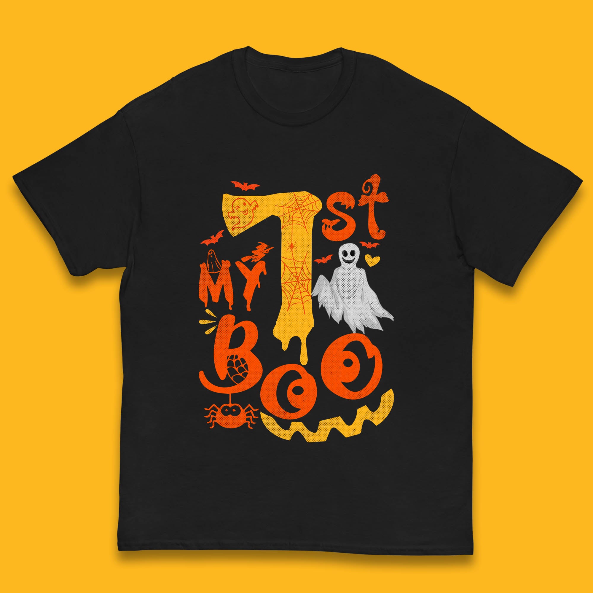 My 1st Boo Halloween Horror Scary Boo Ghost Creepy Spooky Season Kids T Shirt 130