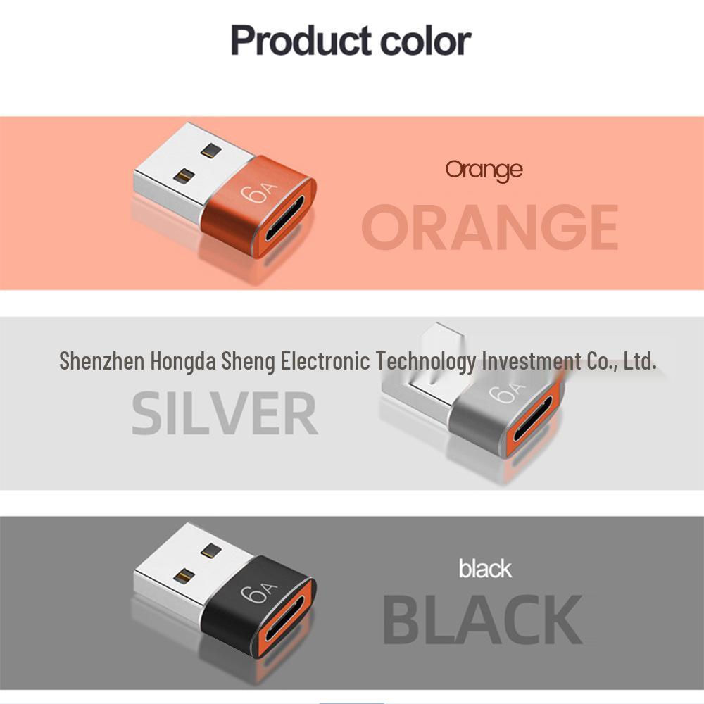 USB To Type-C Male To Female Charger, 6A Mobile Phone Adapter & USB-C Port Converter