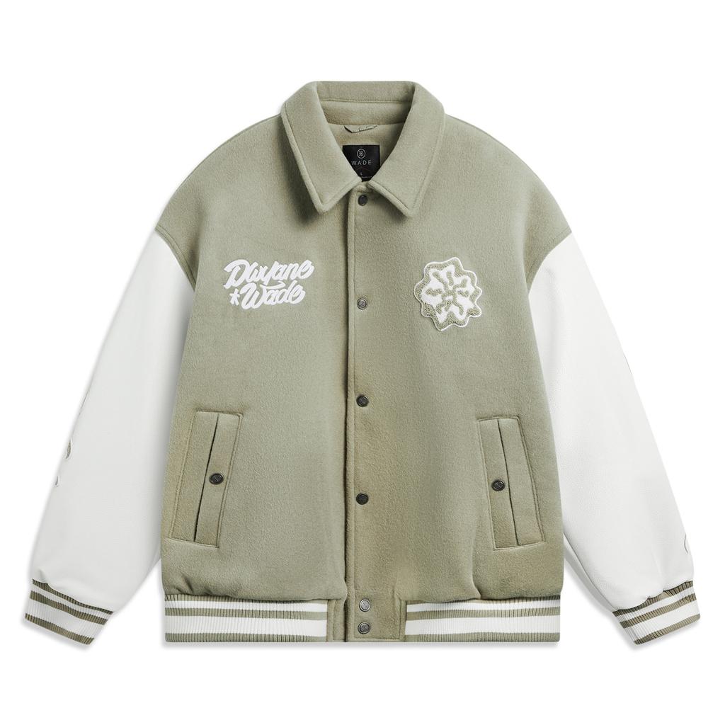 Li-Ning Wade Series Color Block Letter Back Long Sleeve Cotton Jacket Men jackets AJMV287-3