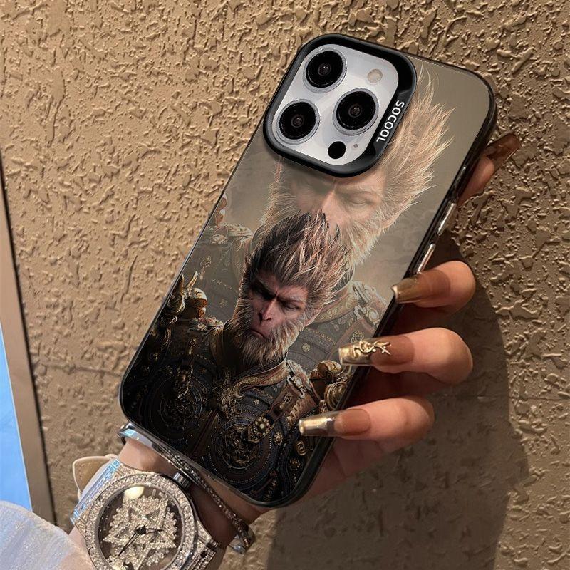 Silicone Phone Case for Apple 15 ProMax- Black Myth Wukong Monkey King iPhone Cover on 15/15promax/15plus/15pro/14/13/12/11/Xs/XR