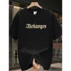 European size Men'S Summer New Loose-Fit Oversized Casual Short-Sleeve T-Shirt with a Brand Print