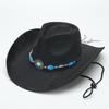 Classic suede western cowboy hat woolen jazz top hat men and women's ethnic style autumn and winter felt hat big eaves hat