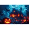 Yeele Fotografie Hintergrund Halloween Horror Mondnacht Gelber Ahornwald Kürbis Laternen Kinder Erwachsene Party Dekoration Kulisse