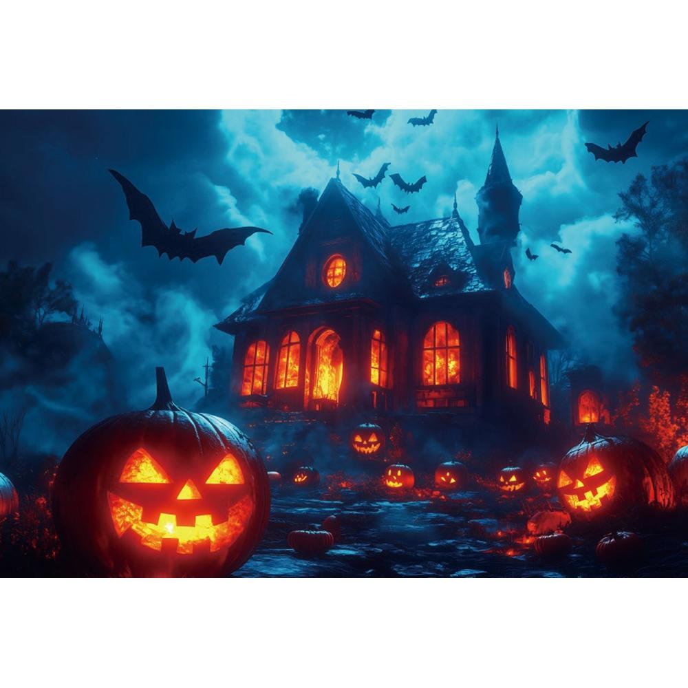 Yeele Fotografie Hintergrund Halloween Horror Mondnacht Gelber Ahornwald Kürbis Laternen Kinder Erwachsene Party Dekoration Kulisse