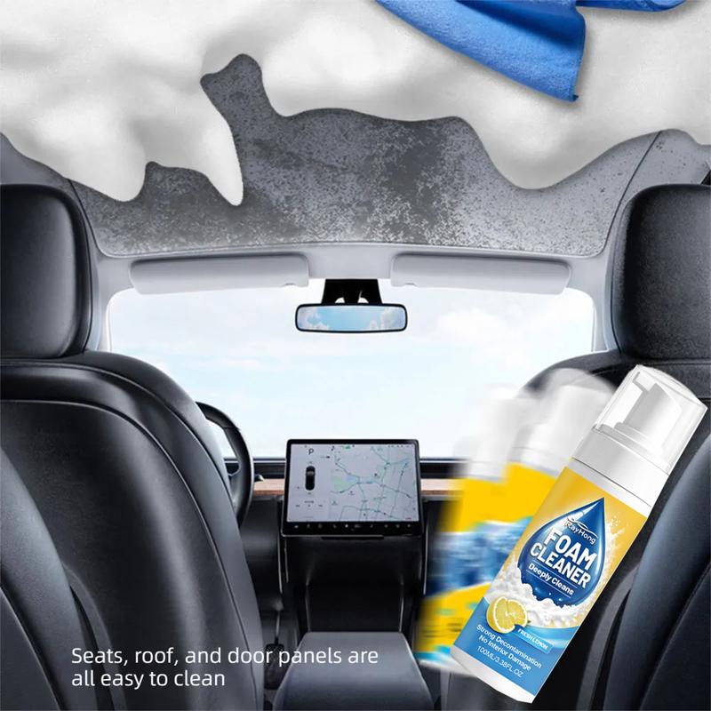 Multipurpose Foam Cleaner For Car Interior Foam Cleaner With Sponge Leather Seats White Shoes Stain Remover Non-Rinse Foam