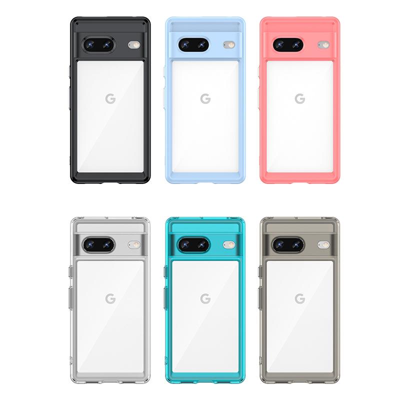 Für Google Pixel 7 Hülle Abdeckung Google Pixel 7 Capa Stoßfester Bumper Klar Transparent Mehrfarbig Fundas Google Pixel 7 8 Pro 7A