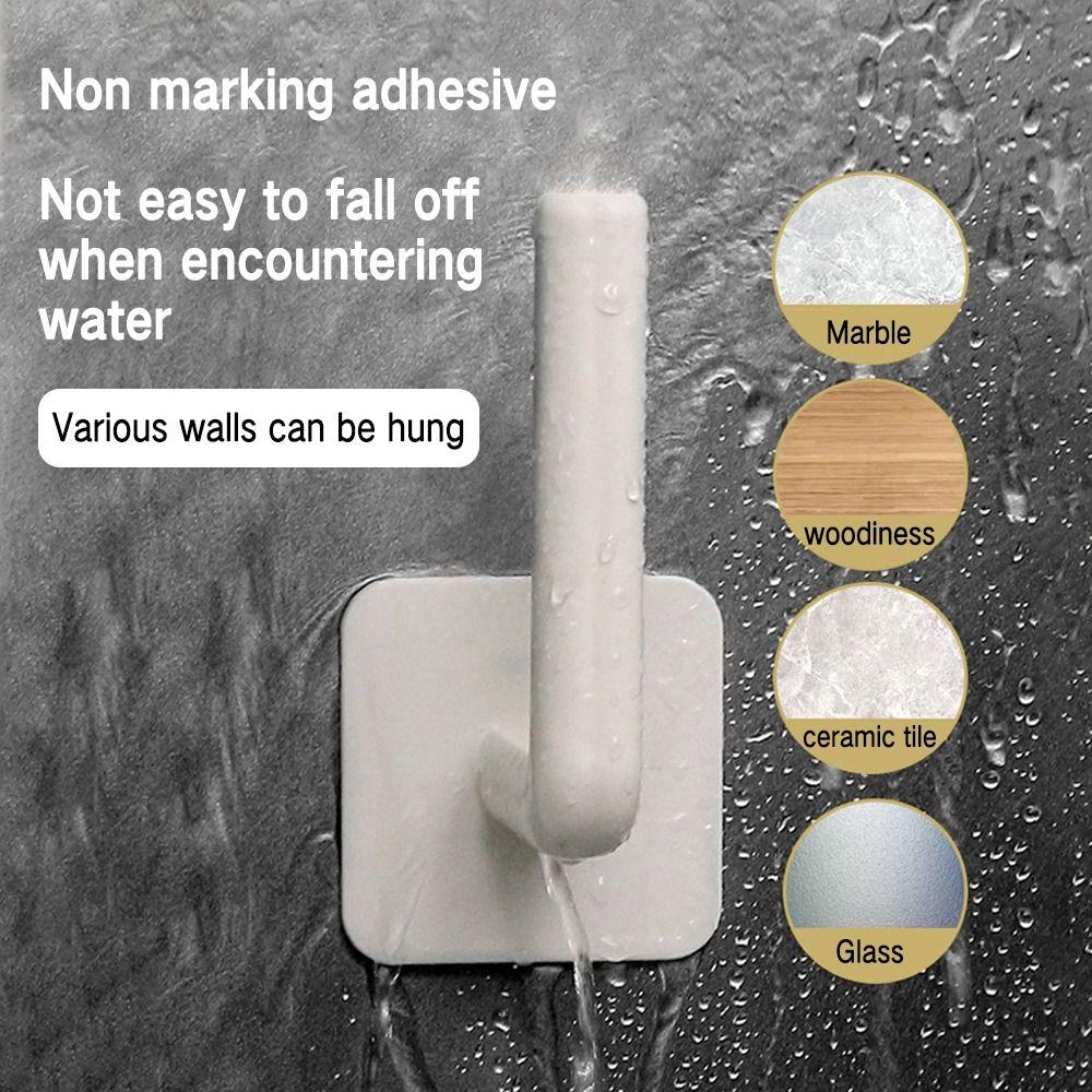 Punch Free Self-adhesive Storage Rack Wall Mounted Tissue Hanger Towel Holder Paper Roll Rack Hook