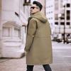 Męska zimowa kurtka puchowa do kolan z odpinaną podszewką - Ciepła, Gruba, Business Casual