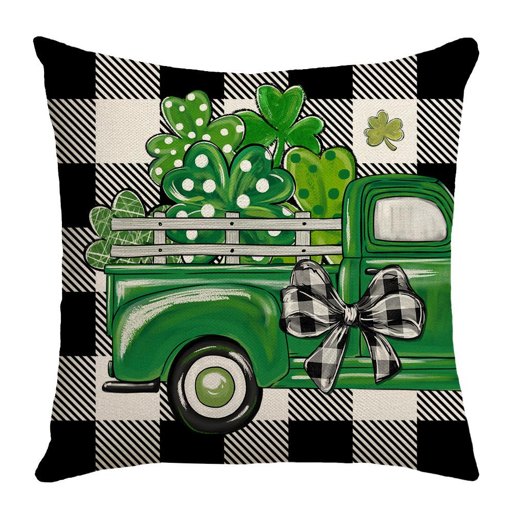 

New Home Sofa Pillow Cushion Cover Green Festive Atmosphere St. Patrick s Day Pillow 45 * 45Cm (excluding pillow core)