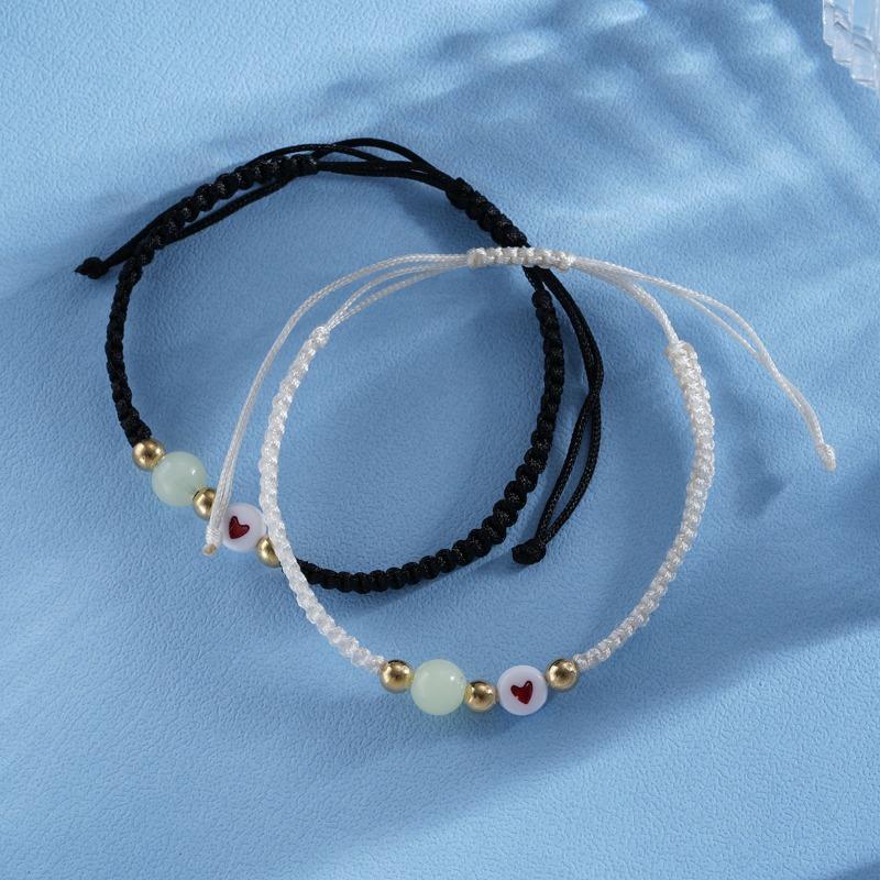 Romantic Heart - Braided Bracelet Set for Couples: 2 - Piece Expression of Affection: A Symbol of Love
