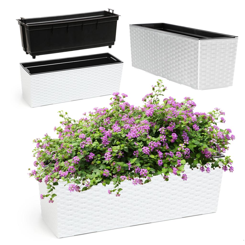 KADAX Balcony Box Flowerpot + Insert 19x56cm