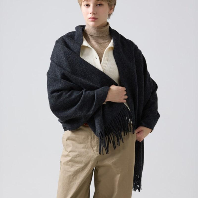 ABRAHAM MOON Merino Wool Shawl 70cm - Charcoal