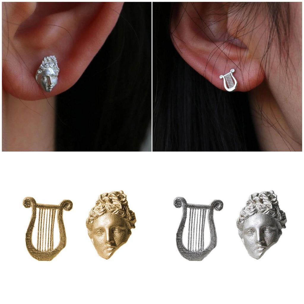 Elegant Earrings Apollo Lyre Shape Earrings Asymmetrical Drop Earrings Suitable for Wedding Wear Party Accessories