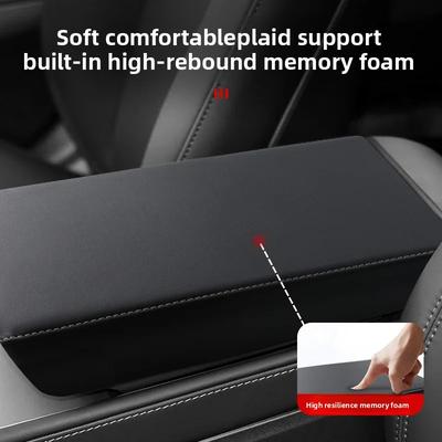 For Tesla 2017-2025 Model 3 Y Armrest Protector Box Cover Leather/Suede Center Console Armrest Cover Accessories