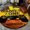 Cartoon Game Controller Round Carpet Non Slip Circle Child Play Mat Washable Rugs for Gamer Bedroom Decor Entrance Doormats