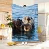 Marine Animal Sea Otters Throw Soft Warm Throw Blanket For Bedroom Living Room Bed Travel Camping Picnic Gift