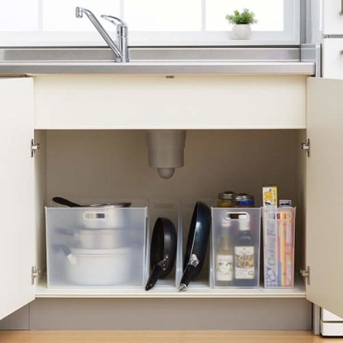 Sanka Sorting Boxes, perfect for organizing shelves and drawers. These small, clear storage boxes divide space, prevent items from falling over, and o